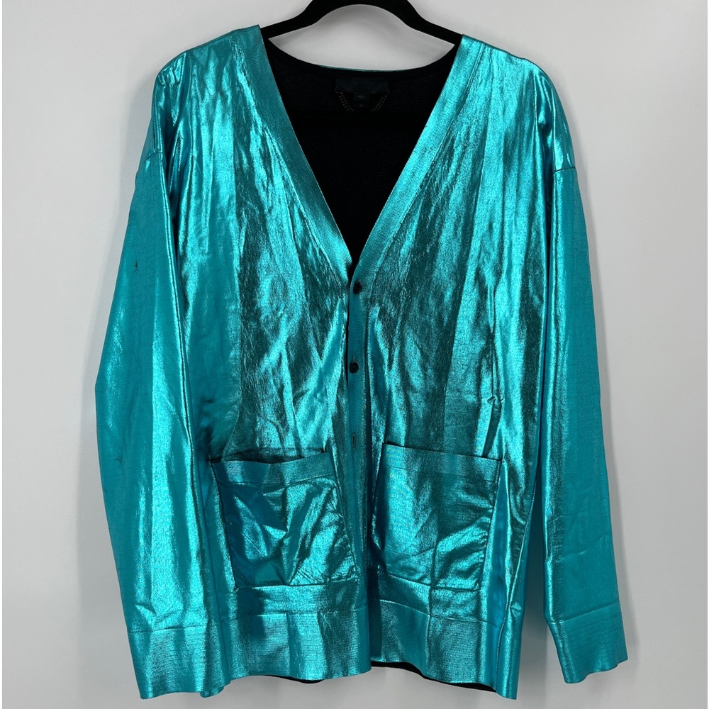Burberry turquoise blue proraum’s metallic sweater 2013 size M